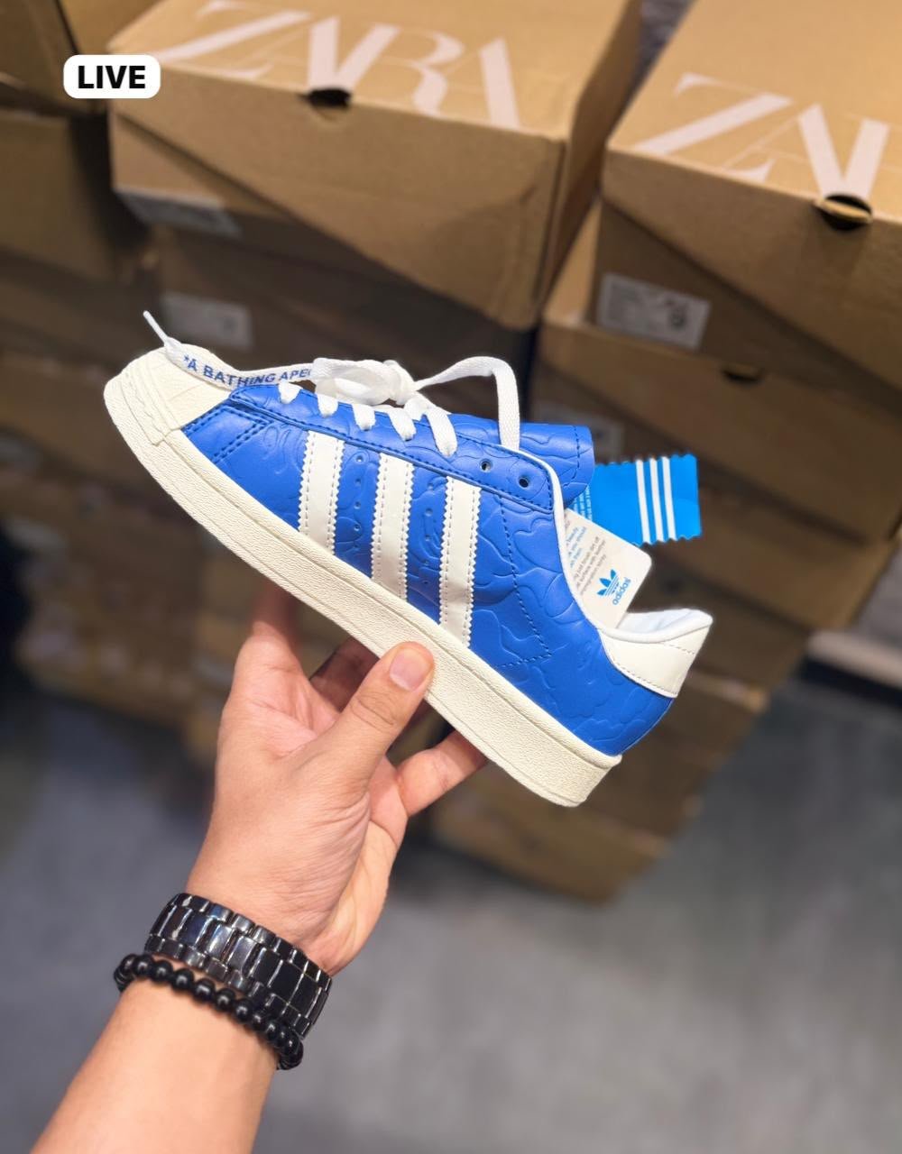 Buy Adid_ass Superstar BAPE Blue Shoes - Image 4