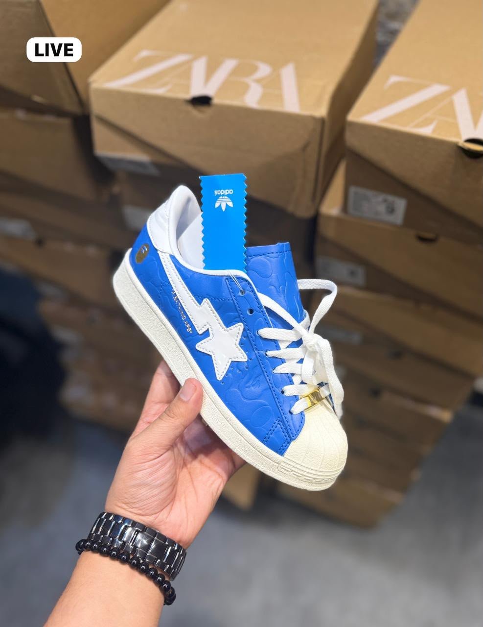 Buy Adid_ass Superstar BAPE Blue Shoes - Image 3