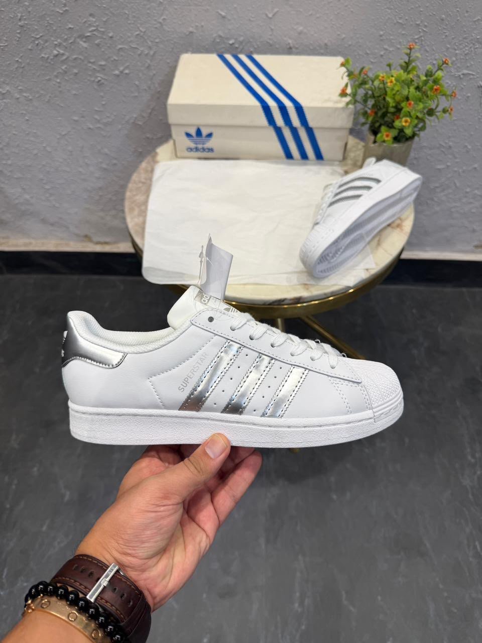 Buy Adid_ass Superstar White Silver Shoes