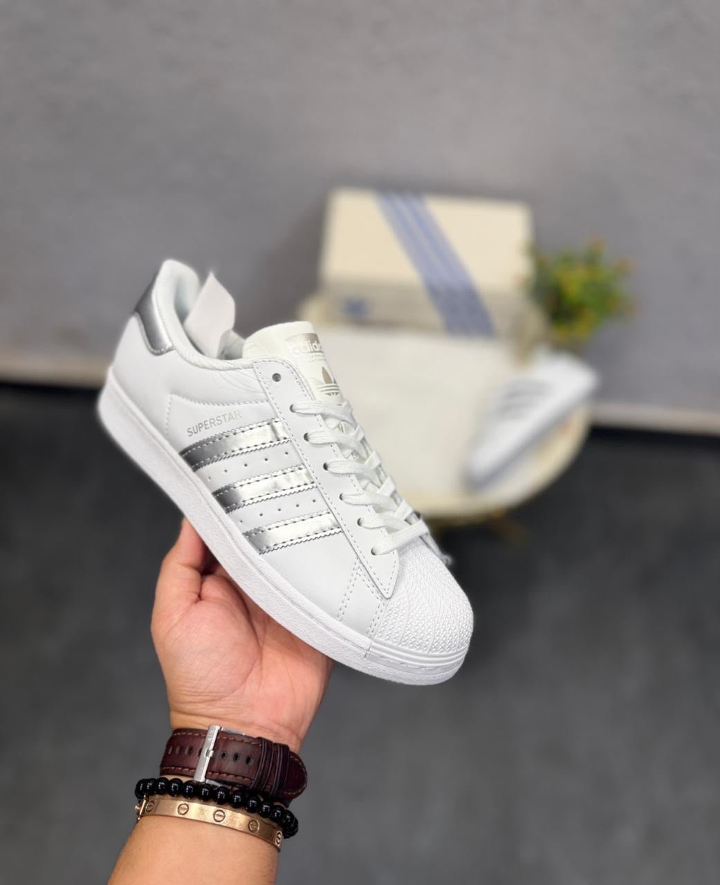 Buy Adid_ass Superstar White Silver Shoes - Image 6