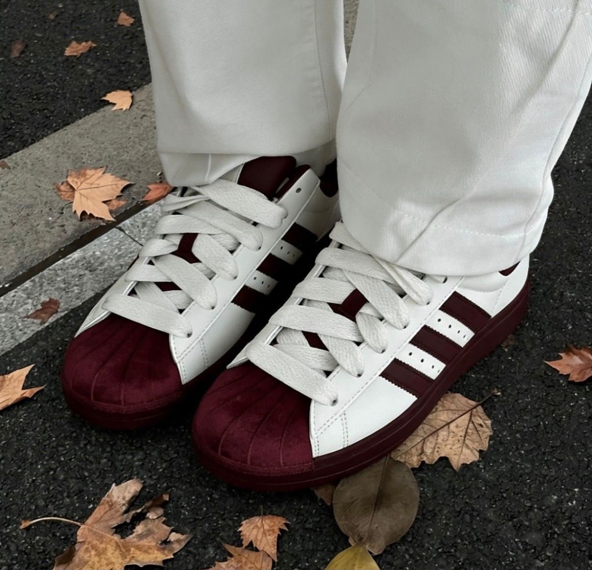 Buy Adid_ass Superstar Wine White Sneakers - Image 5
