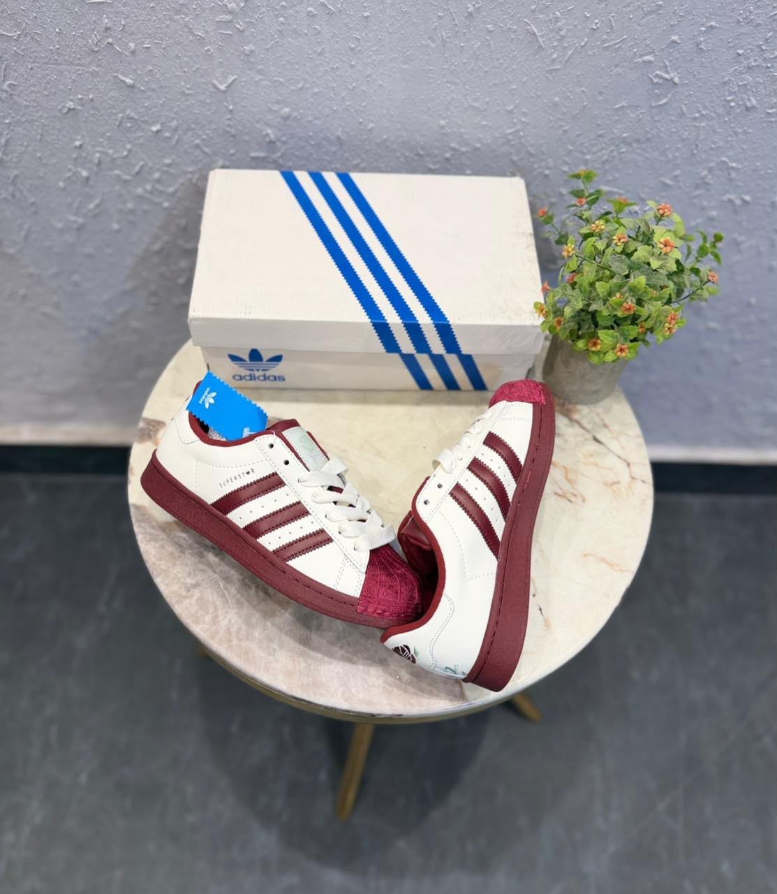 Buy Adid_ass Superstar Wine White Sneakers - Image 4