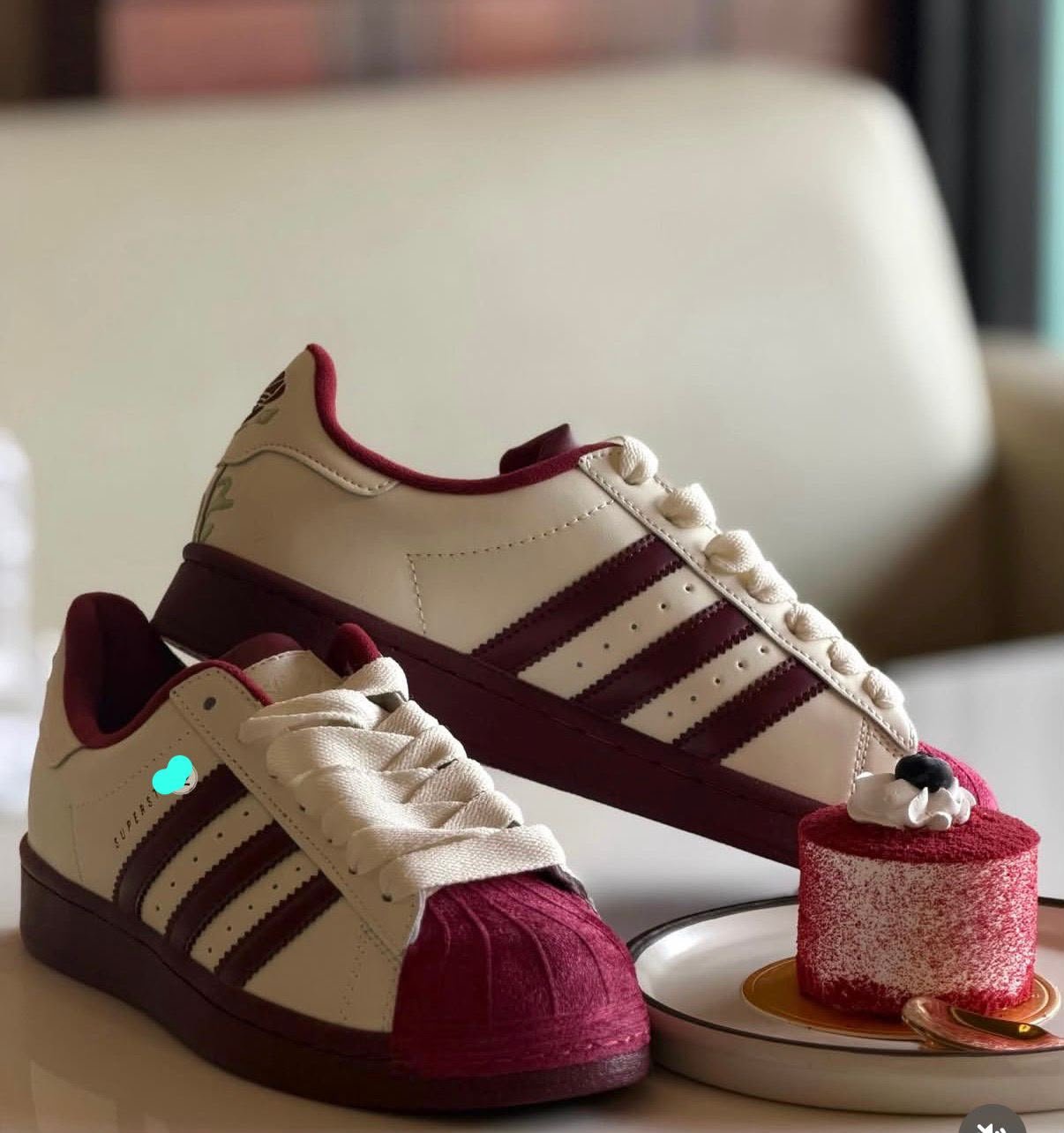 Buy Adid_ass Superstar Wine White Sneakers - Image 8