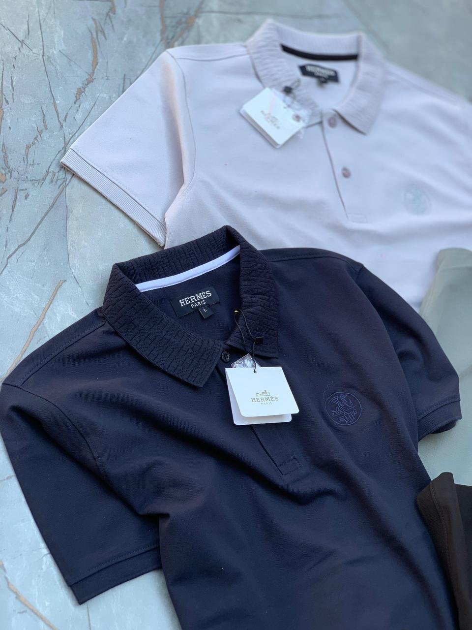 Buy Herm_èss Cotton Lycra Polo Shirts - Image 3