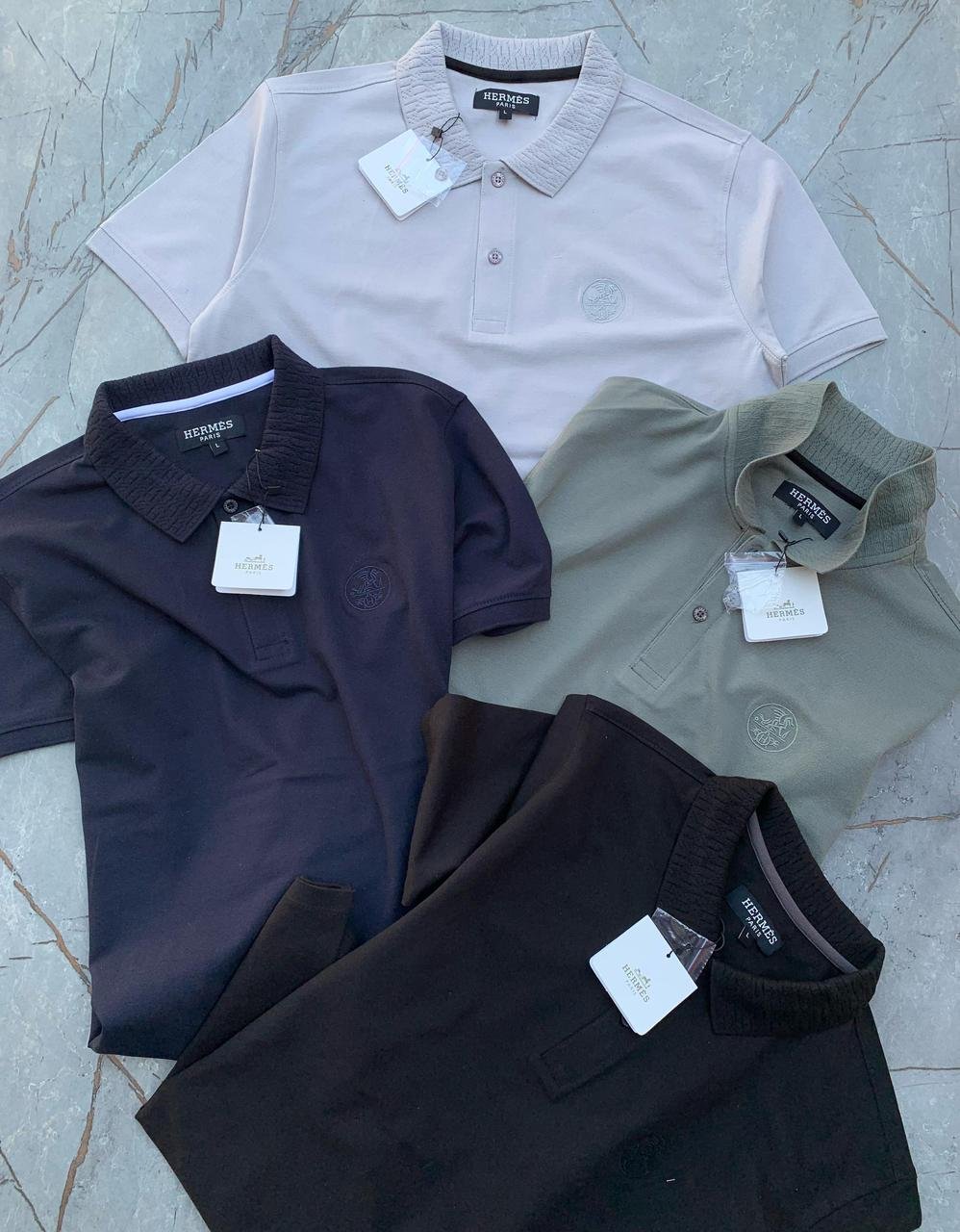 Buy Herm_èss Cotton Lycra Polo Shirts