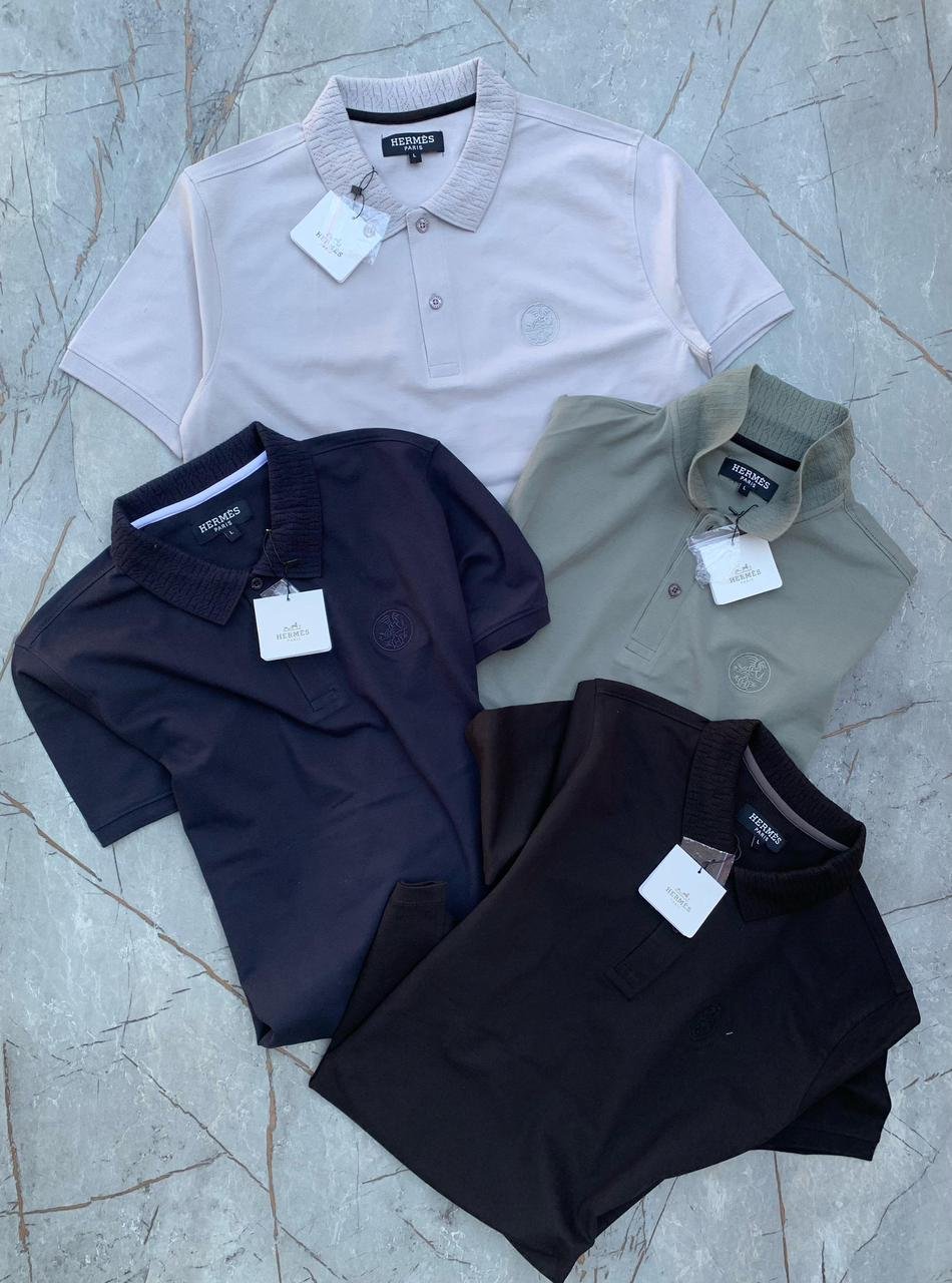 Buy Herm_èss Cotton Lycra Polo Shirts - Image 6