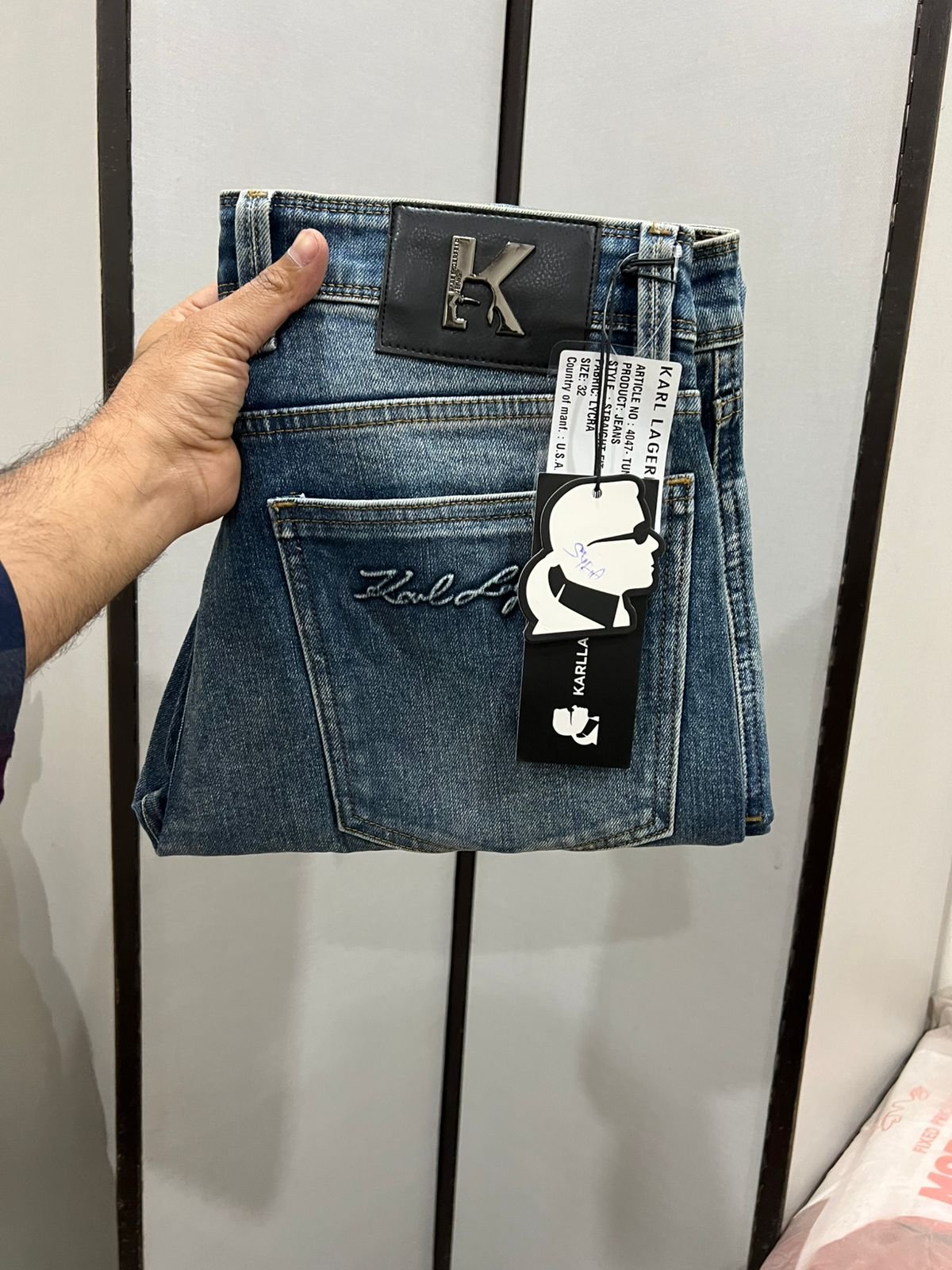 Buy Ka_rll Lagerfeld Straight Fit Jeans - Image 4