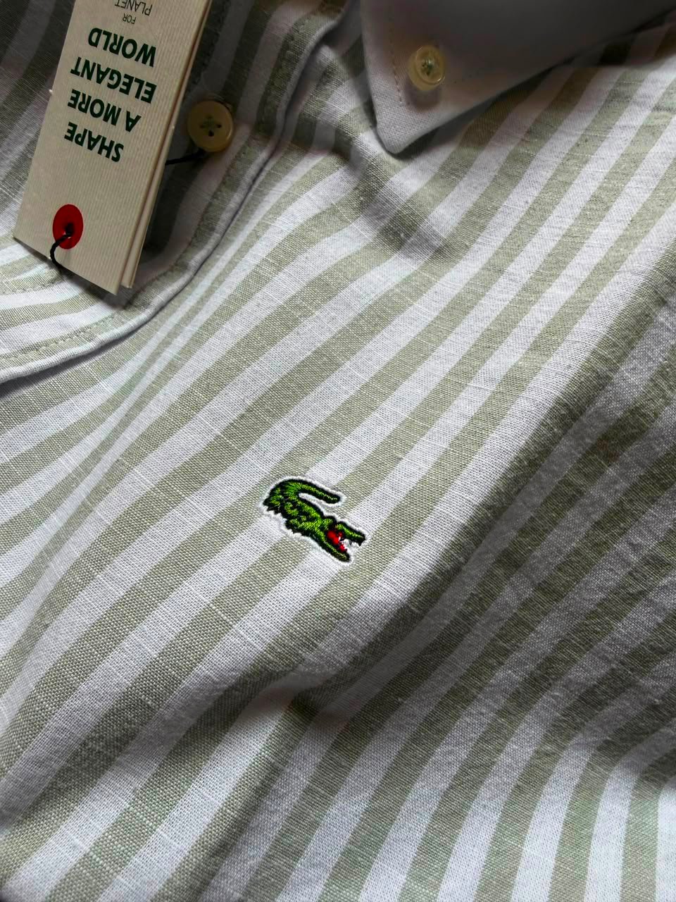 Buy Lacos_tee Linen Cotton Stripe Shirt - Image 7