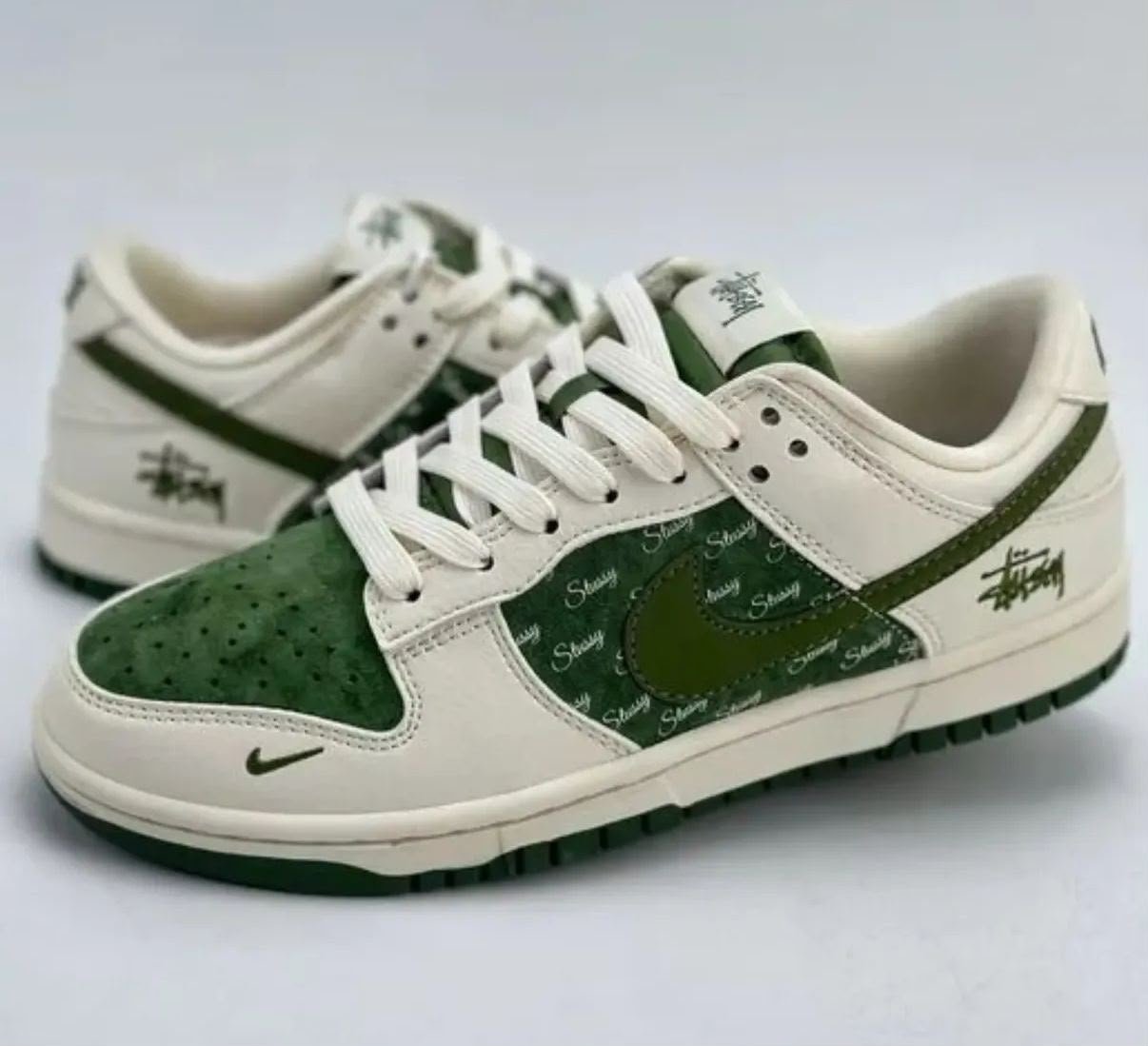 Buy Ni_kee SB Dunk Stussy White Green - Image 5