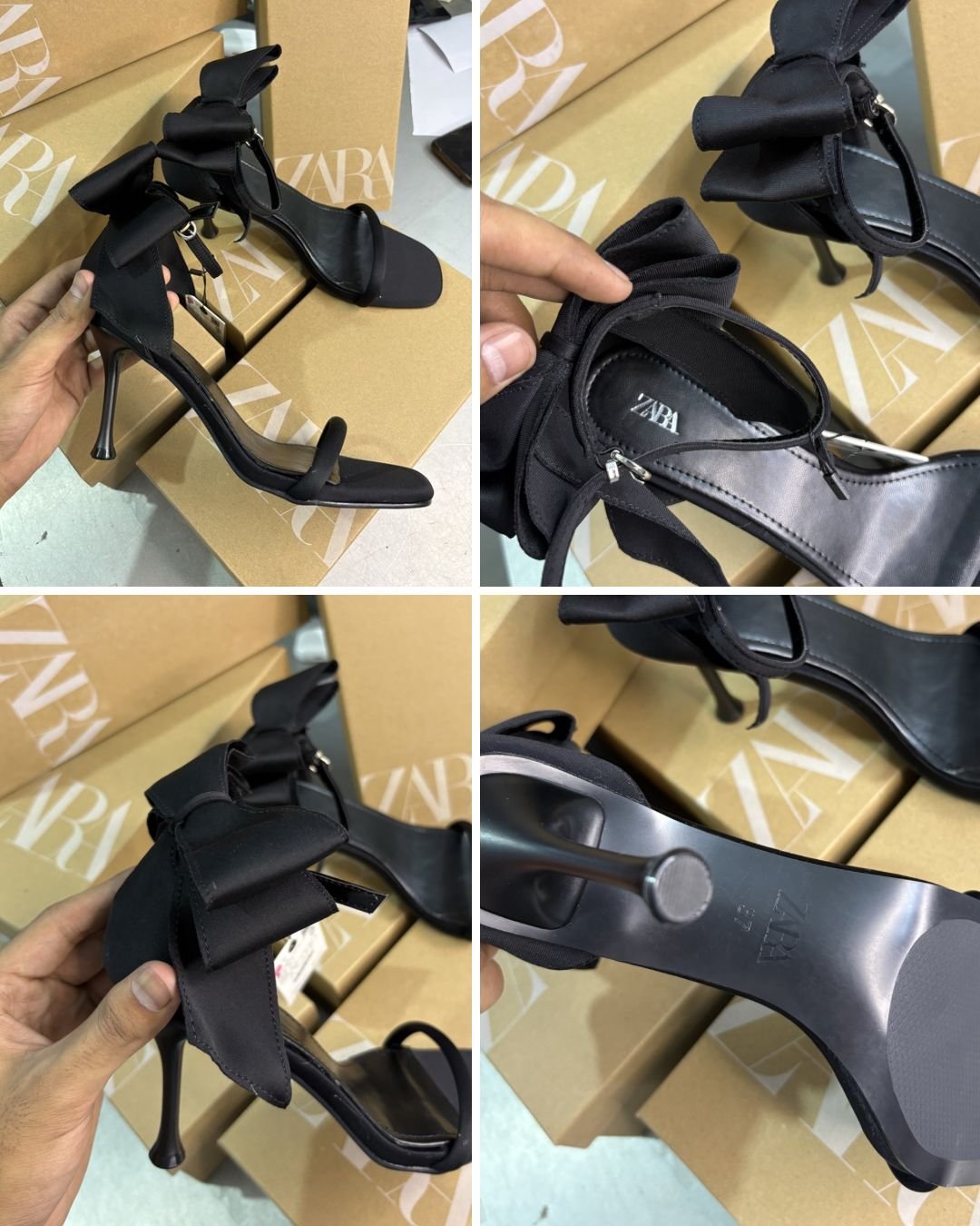 Buy Za_raa Satin Bow High Heel Sandals - Image 5