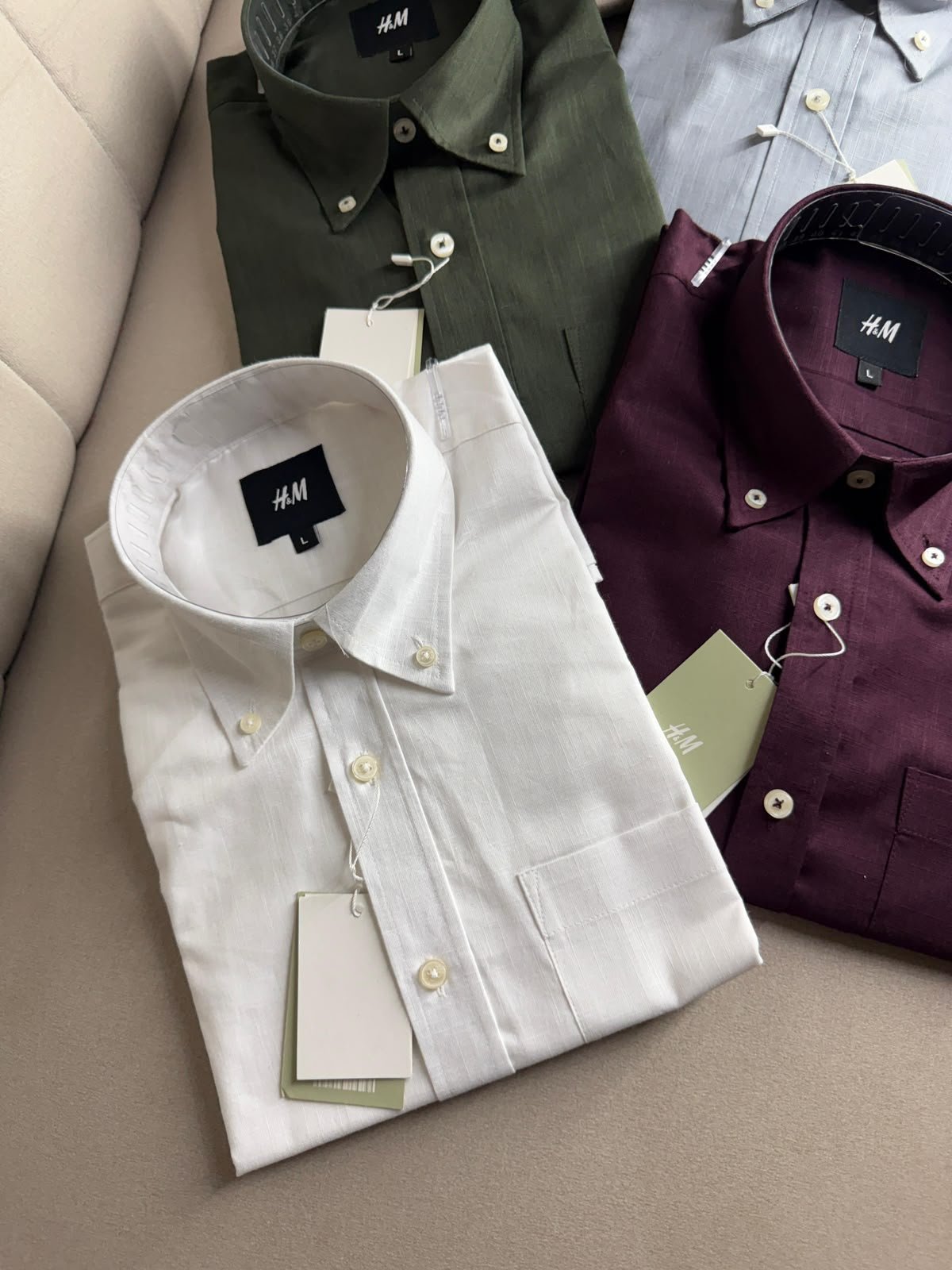 Premium Linen Cotton Plain Shirt Men - Image 2