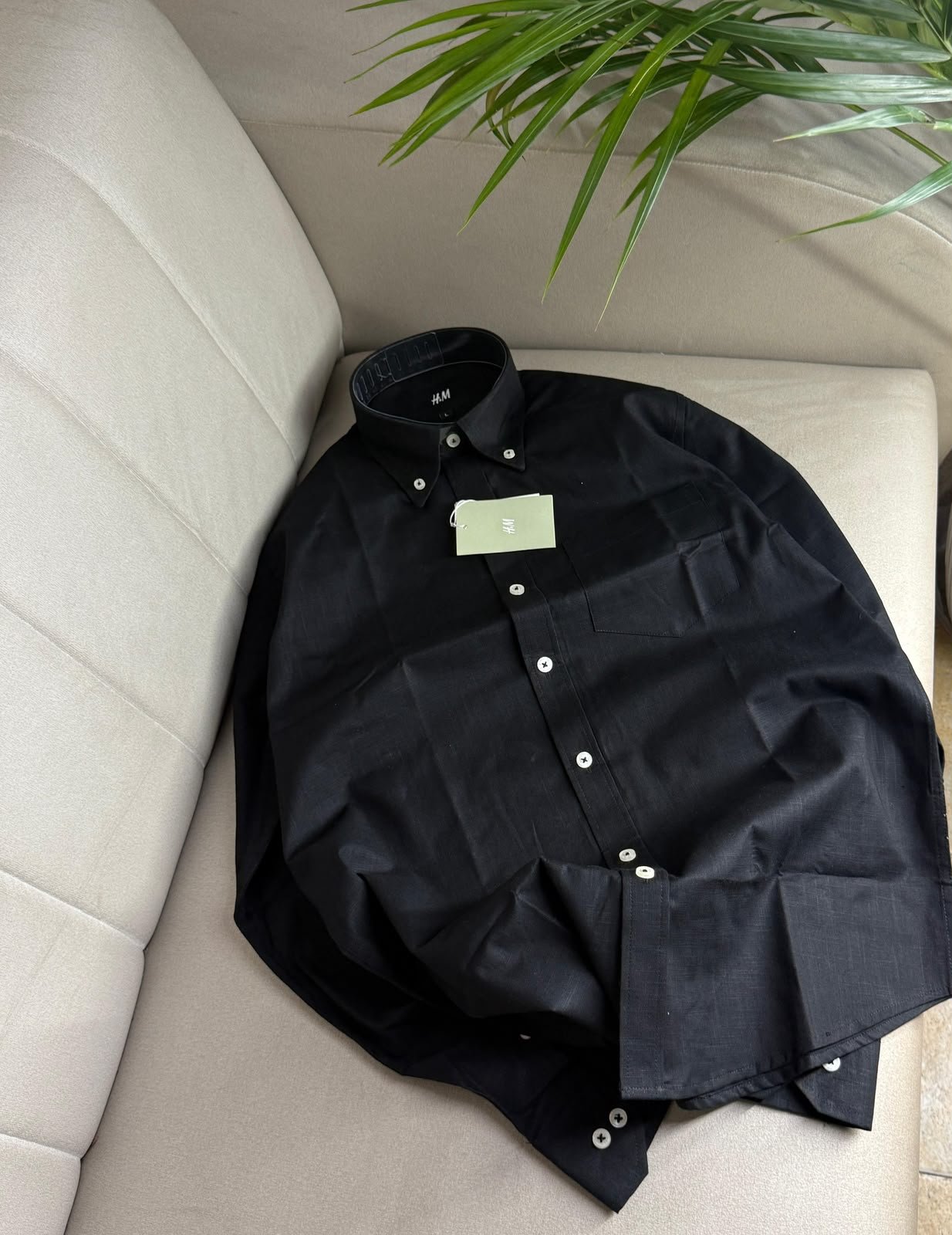Premium Linen Cotton Plain Shirt Men - Image 4