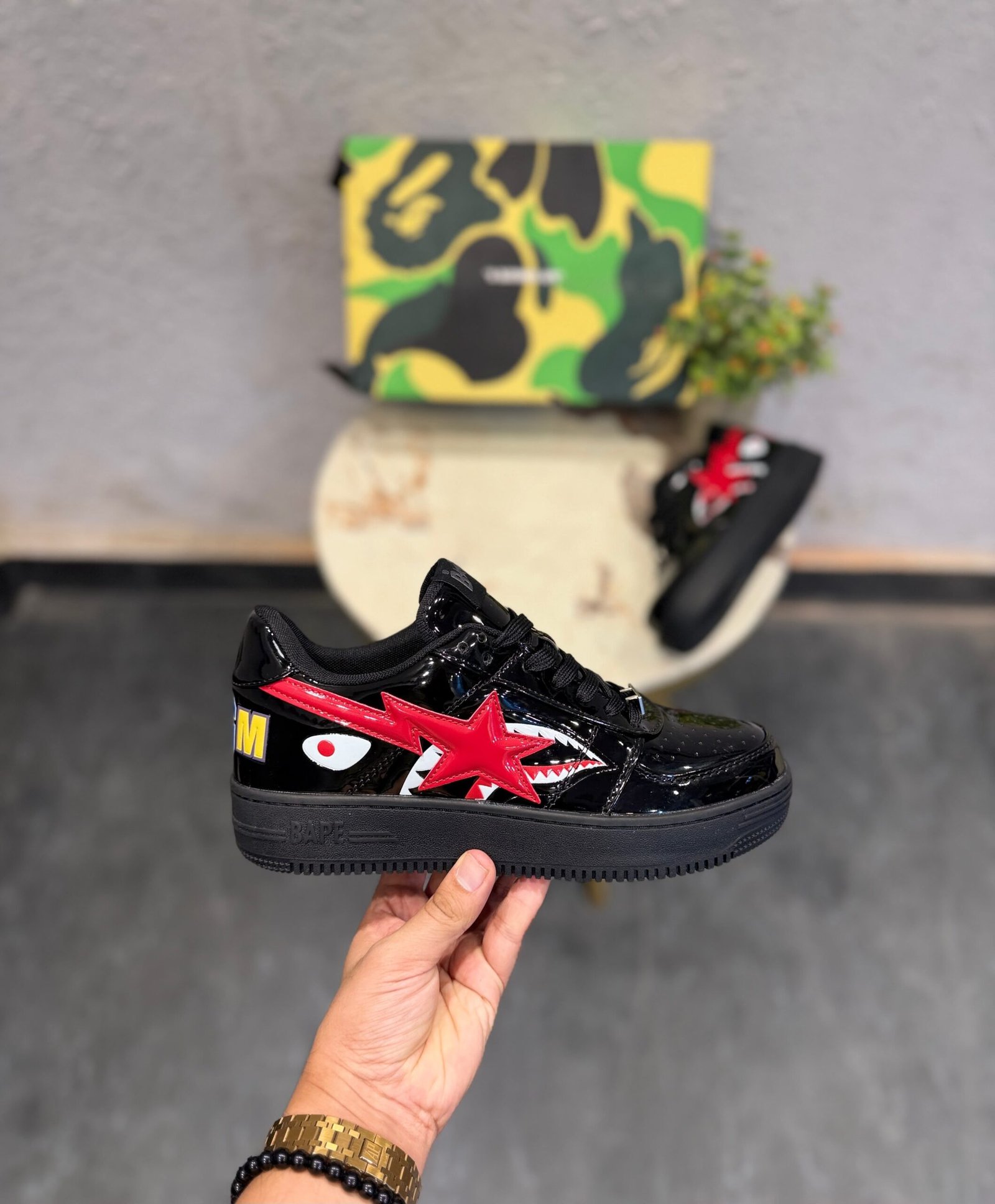 Buy BAPE STA OS Black Red Sneakers Sale!