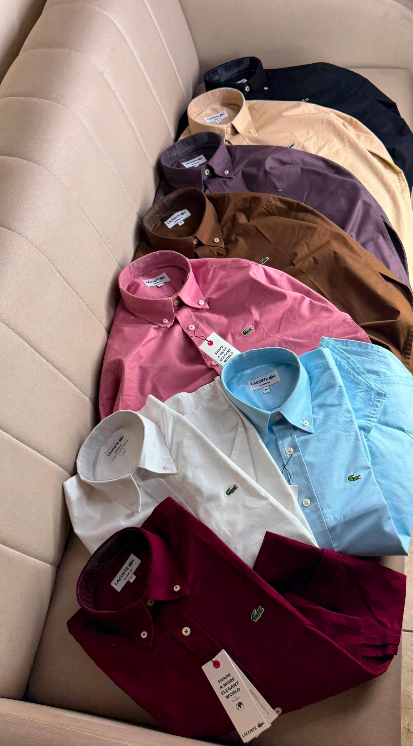Buy Lacos_tee Plain Oxford Lycra Shirt - Image 2