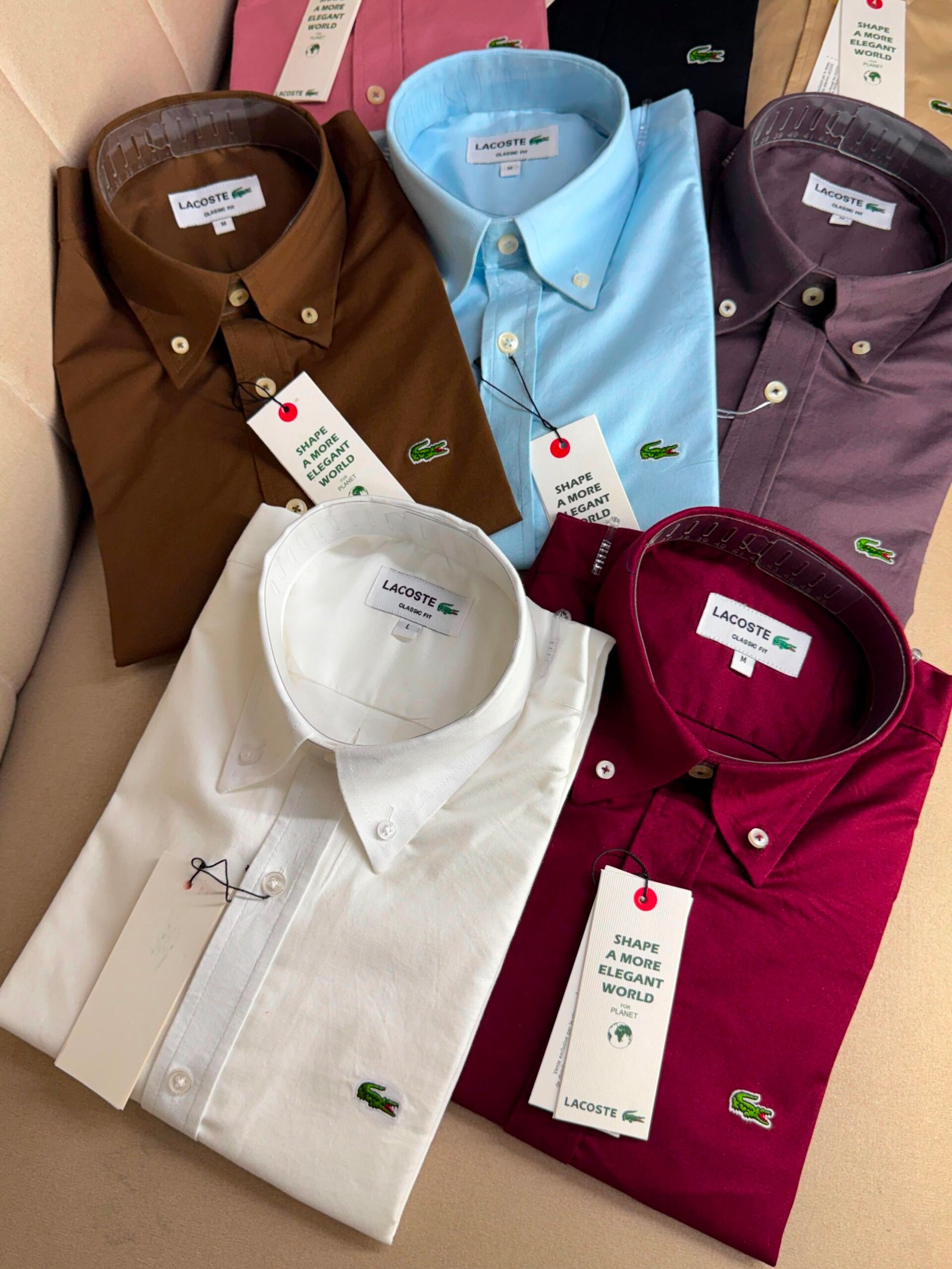 Buy Lacos_tee Plain Oxford Lycra Shirt - Image 3