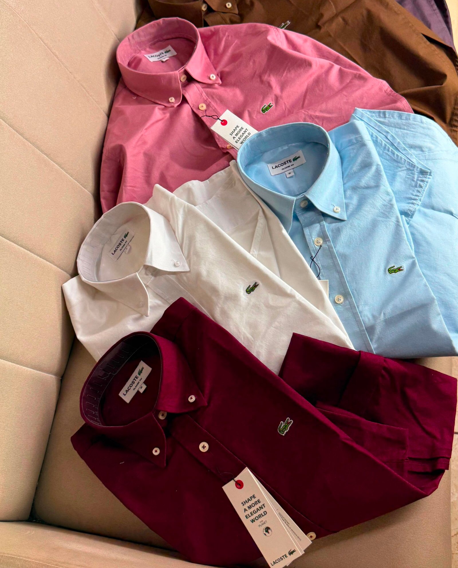 Buy Lacos_tee Plain Oxford Lycra Shirt - Image 9