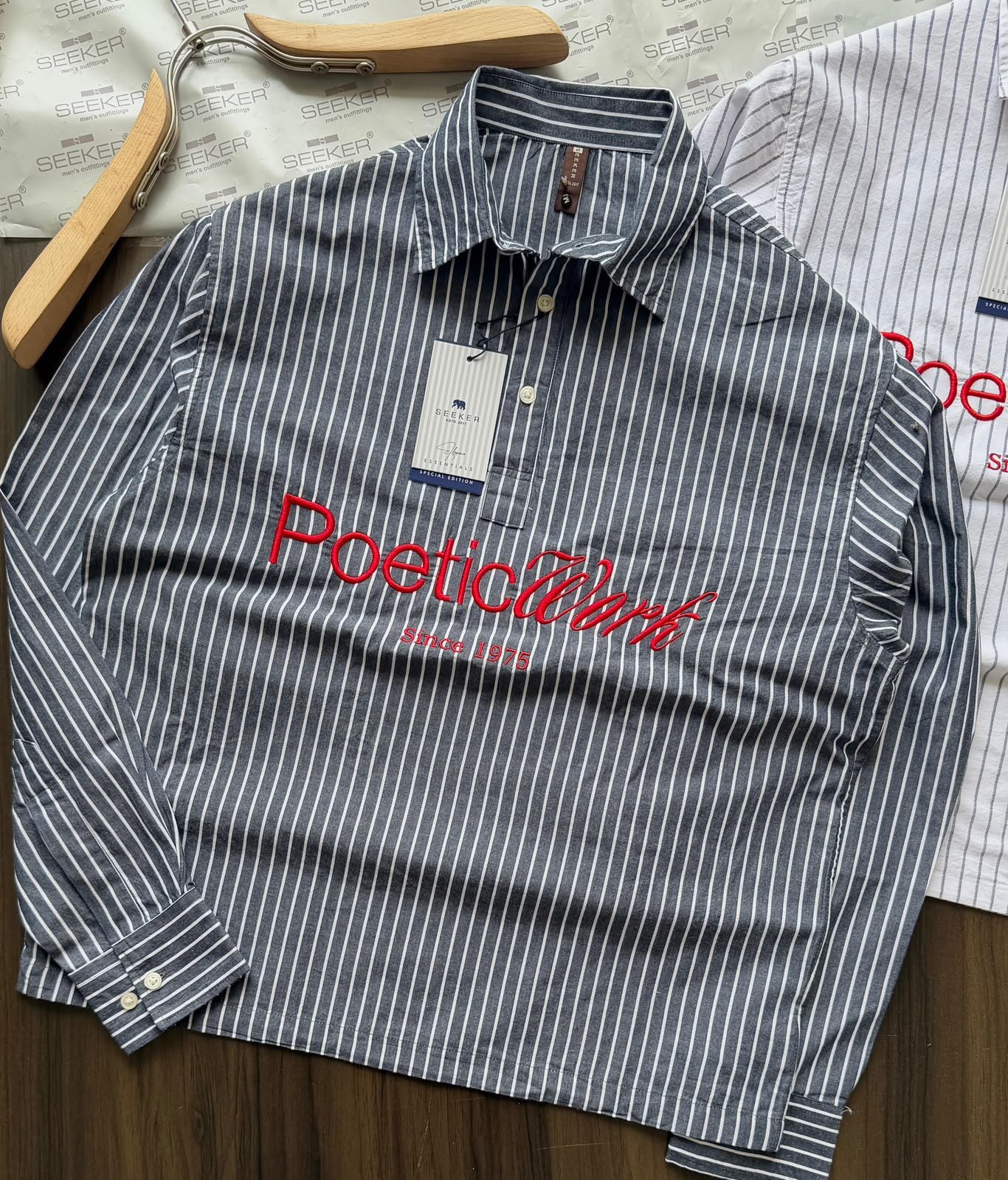 Buy Seek_err OG Boxy Fit Half Button Shirt - Image 5
