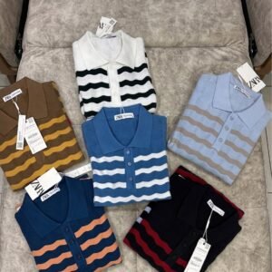 Buy Za_raa Collar Knit Full Sleeve Tee