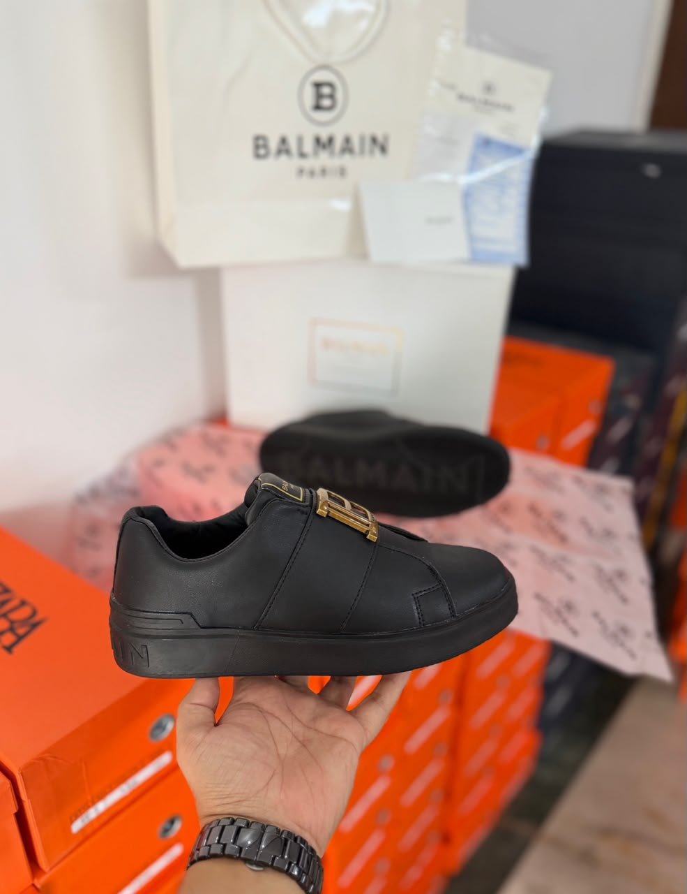 Buy Balma_inn Paris Black Gold Trainers Shoes - Image 4