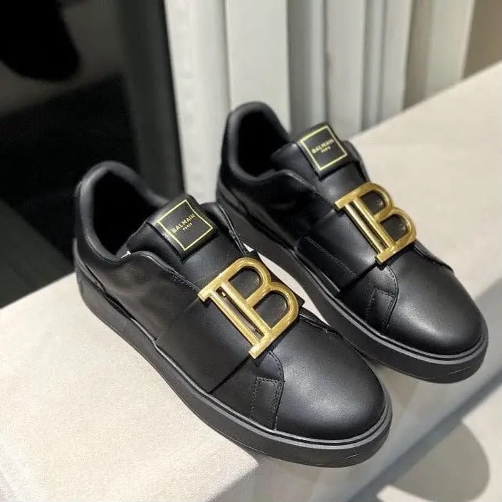 Buy Balma_inn Paris Black Gold Trainers Shoes