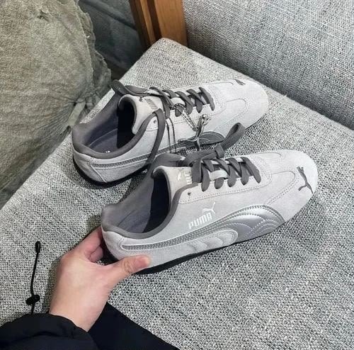 Buy PU_MAA Speed Cat Grey Silver Sneakers - Image 3