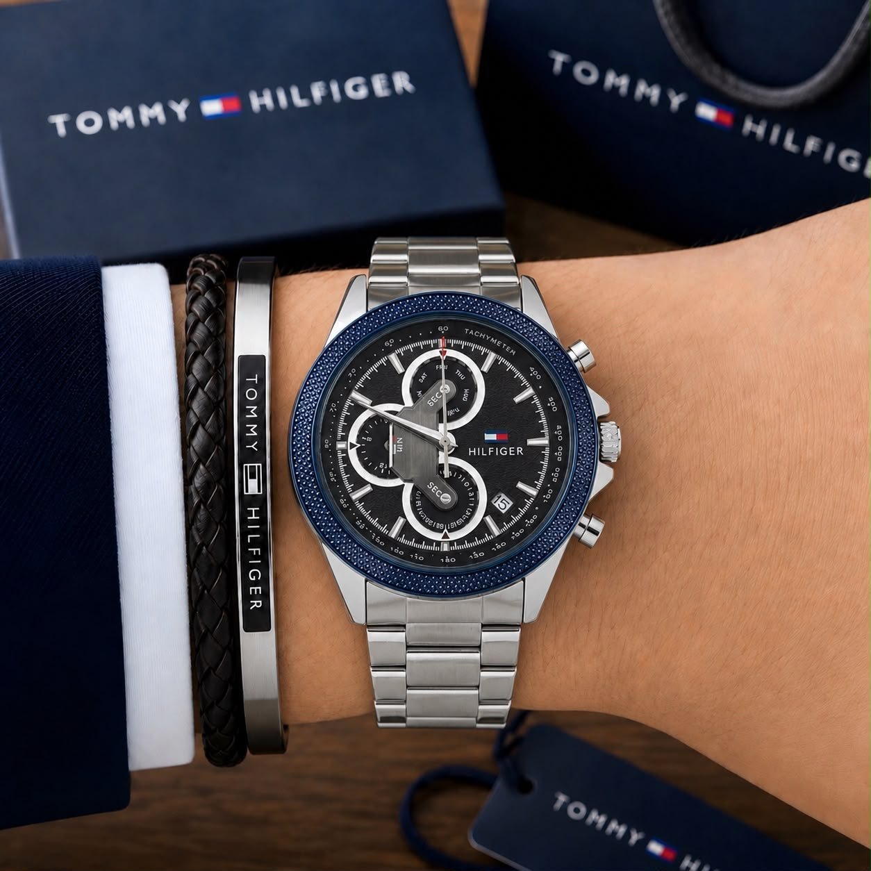 Buy Tomm_y Hilfig_err Blue Chronograph - Image 3