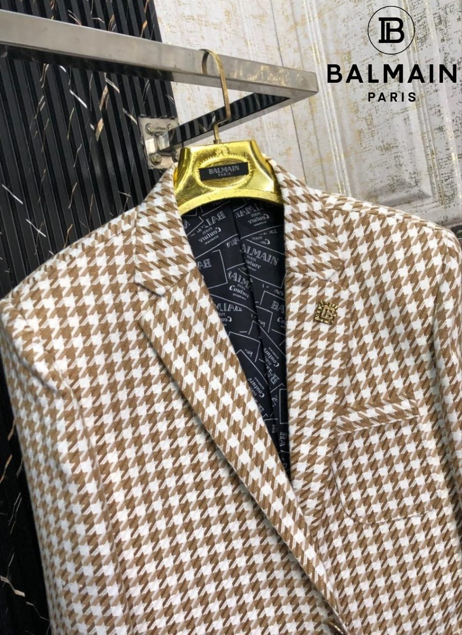 First Copy Balmain Tweed Fabric Blazer - Image 11