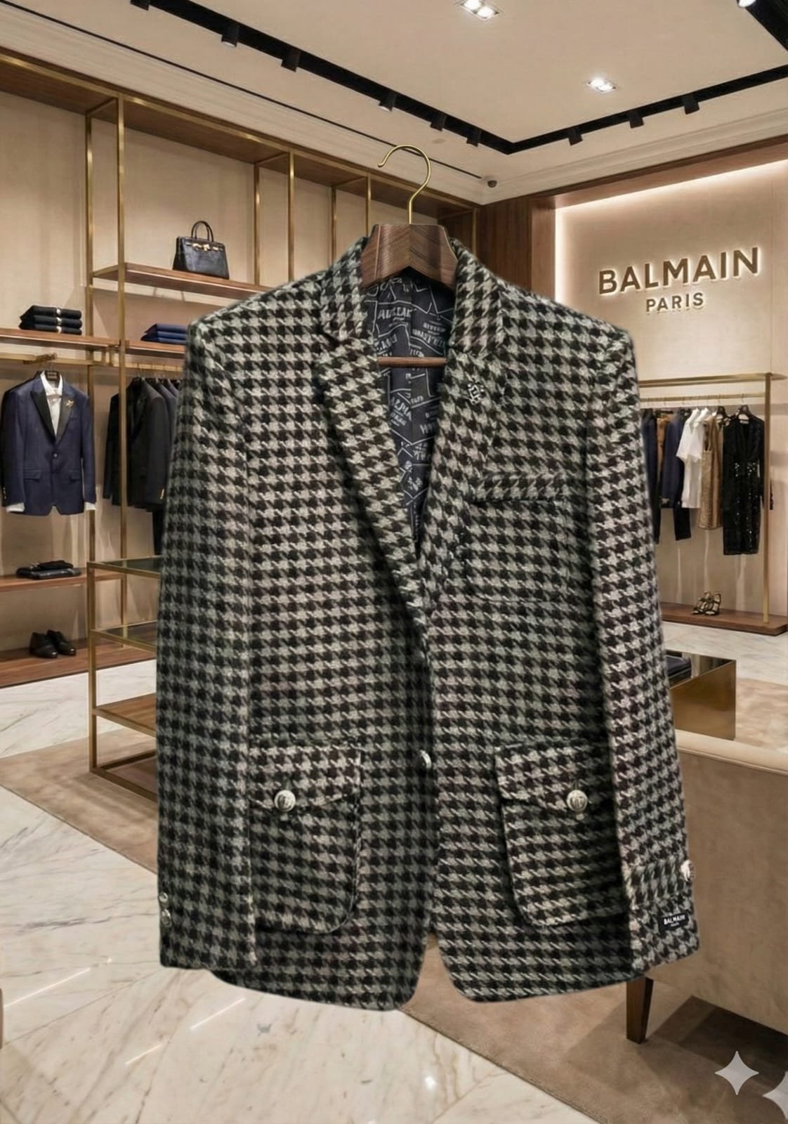 First Copy Balmain Tweed Fabric Blazer - Image 10