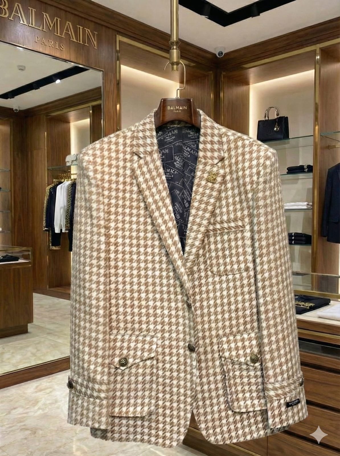 First Copy Balmain Tweed Fabric Blazer - Image 9