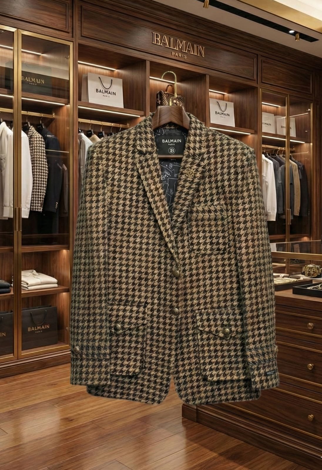 First Copy Balmain Tweed Fabric Blazer - Image 5