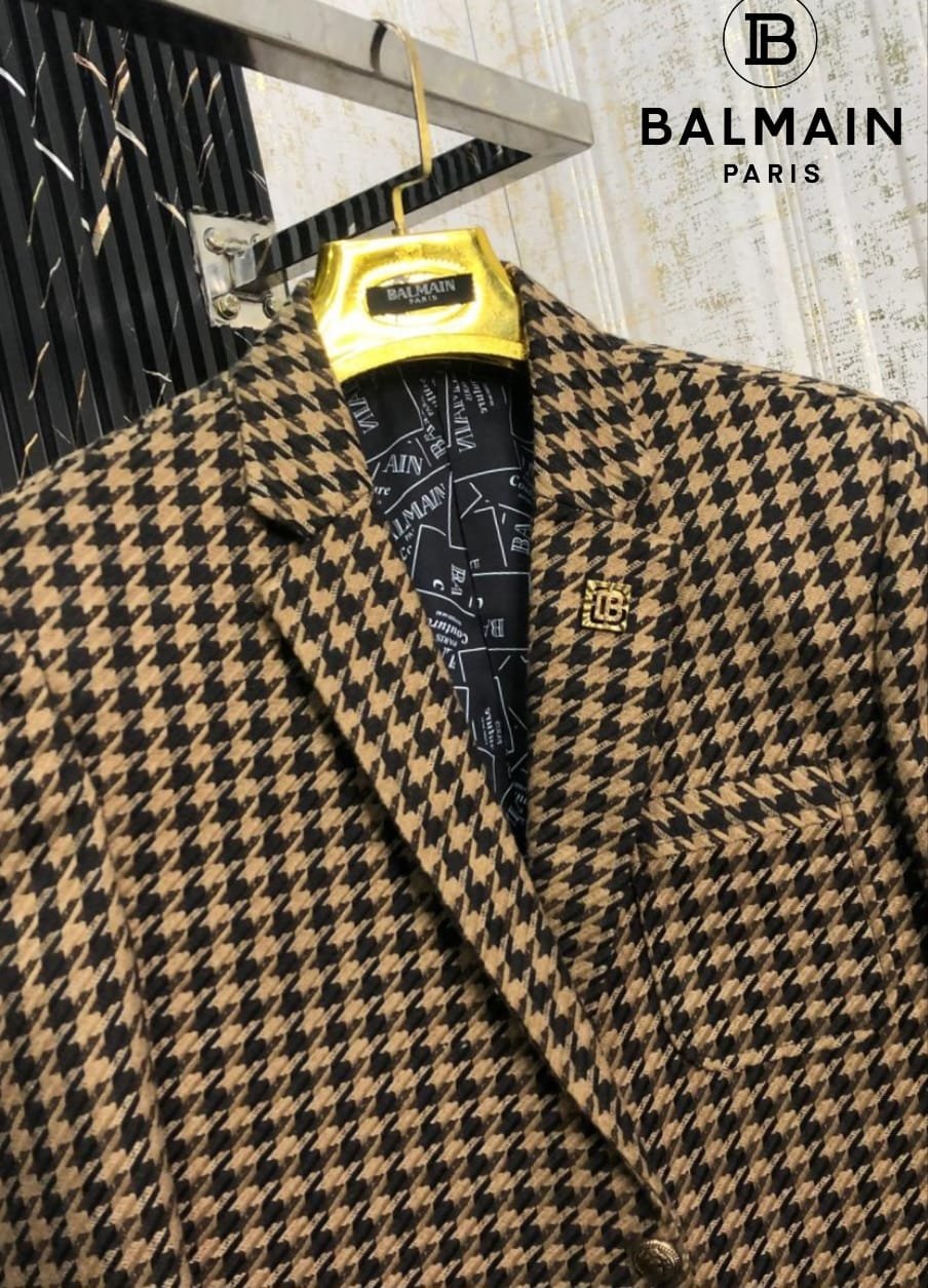 First Copy Balmain Tweed Fabric Blazer - Image 21