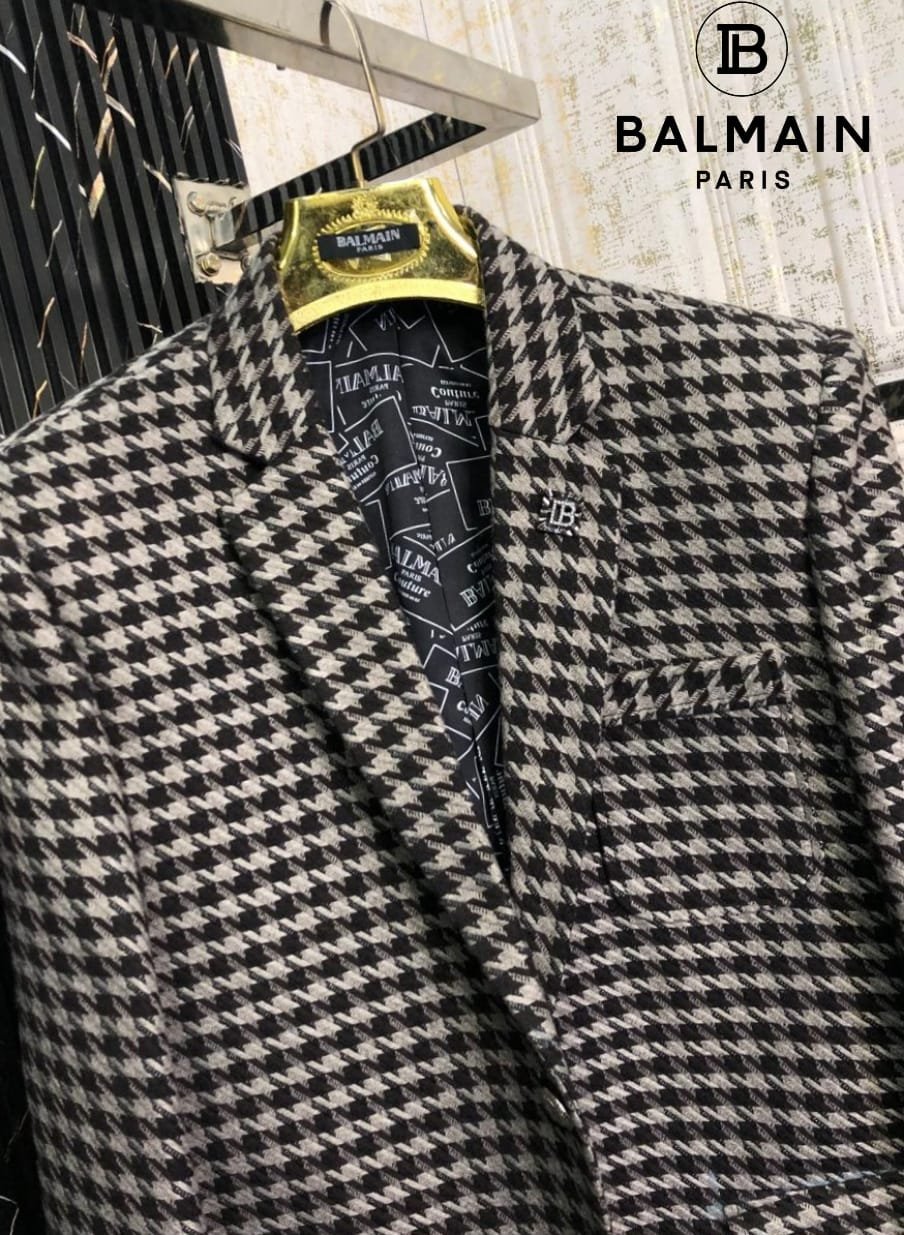 First Copy Balmain Tweed Fabric Blazer - Image 19