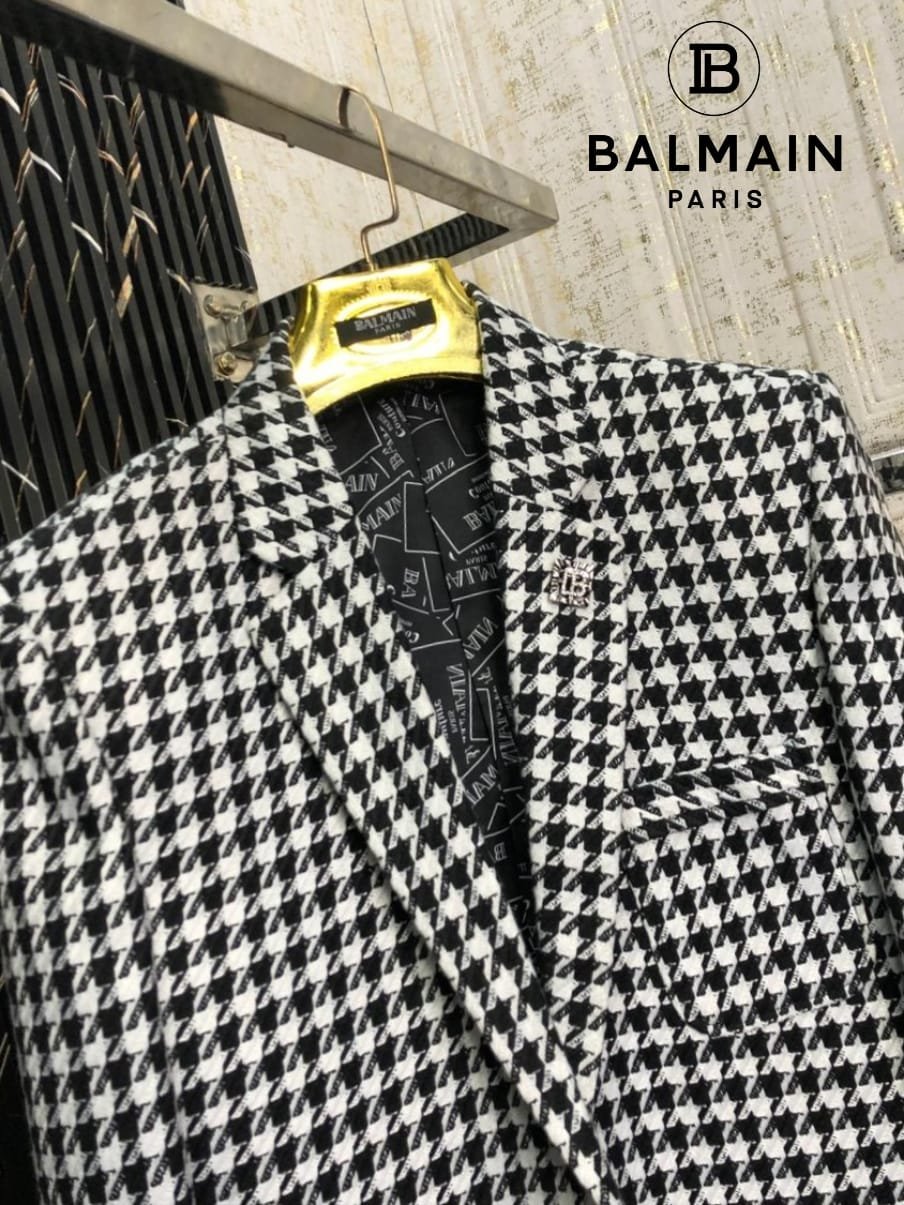First Copy Balmain Tweed Fabric Blazer - Image 17