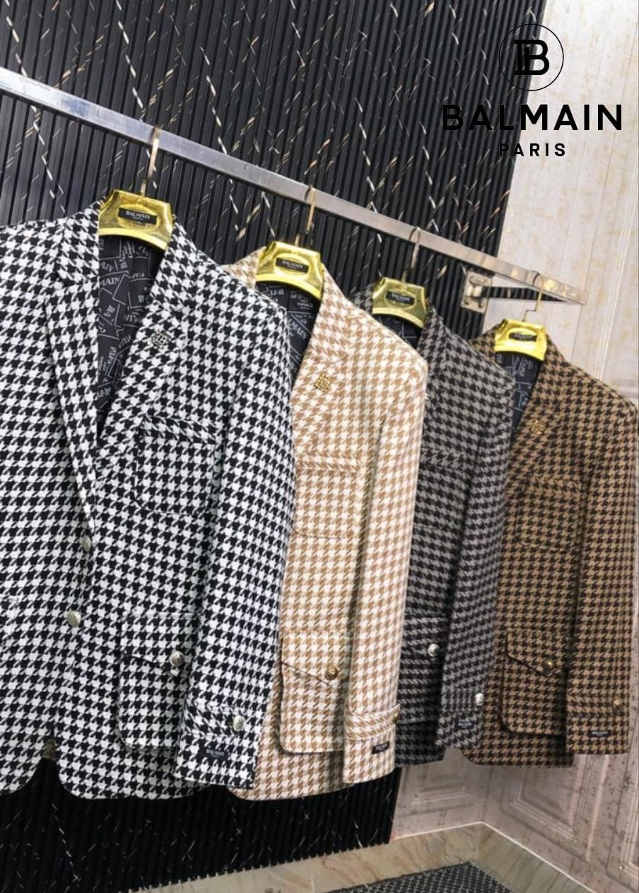 First Copy Balmain Tweed Fabric Blazer