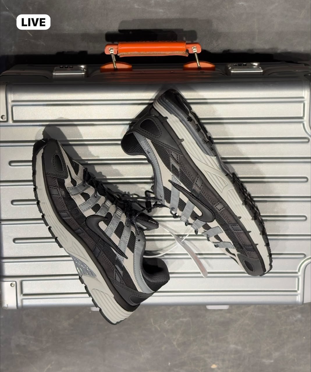 First Copy Nike P-6000 Grey Black Retro Mesh Trainer - Image 5