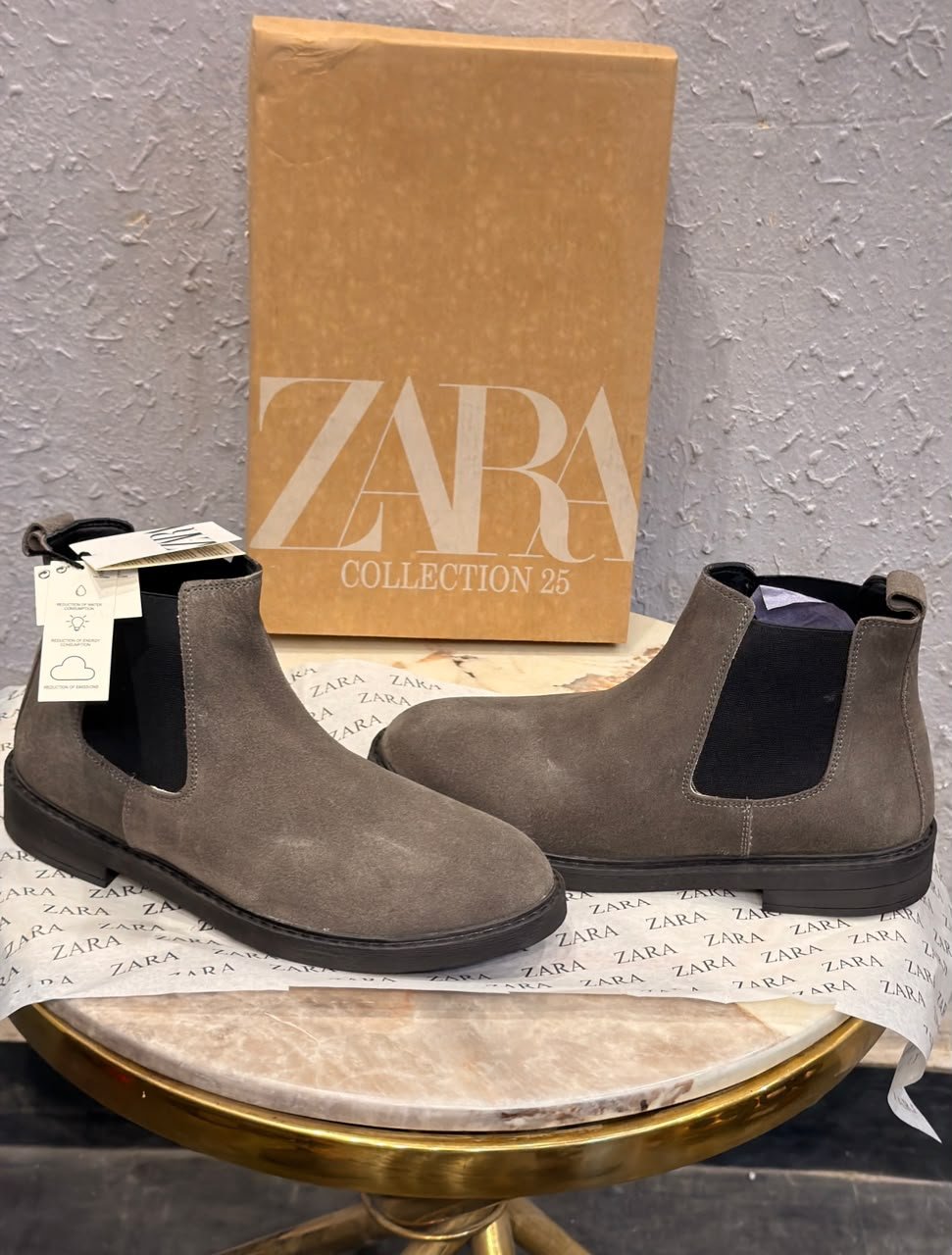 First Copy Zara Brown Leather Chelsea Boots - Image 6
